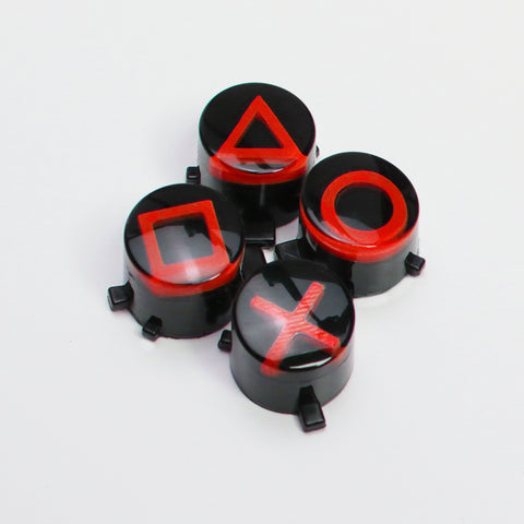 Black and red resin PS5 buttons