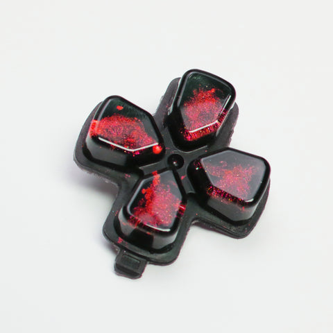 Black and red resin PS5 buttons