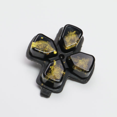 Black and yellow resin PS5 buttons