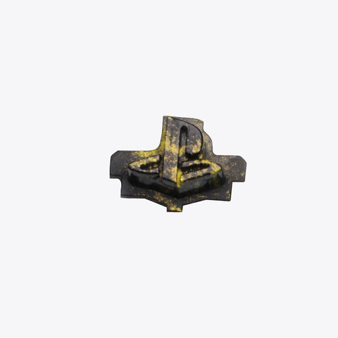 Black and yellow resin PS5 buttons