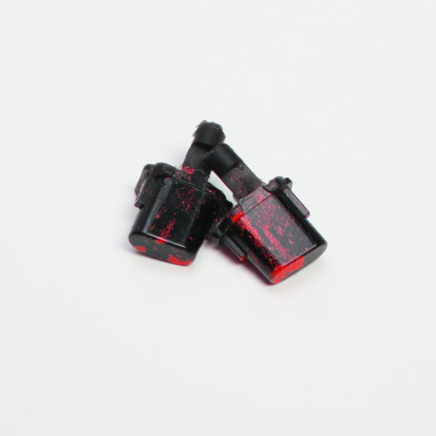 Black and red resin PS5 buttons