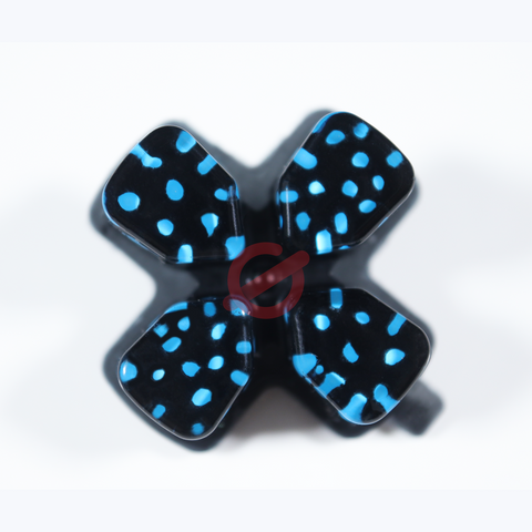 Black and light blue resin PS5 buttons