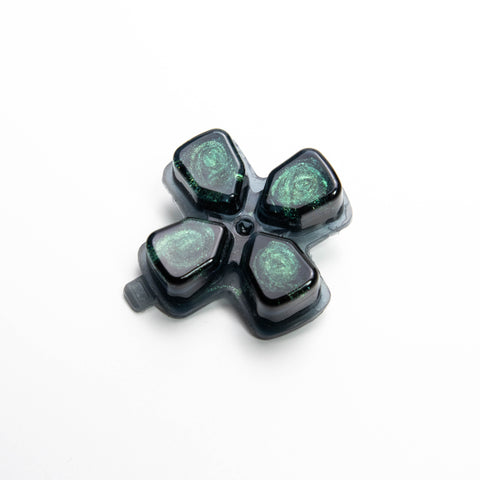 Black and green resin PS5 buttons