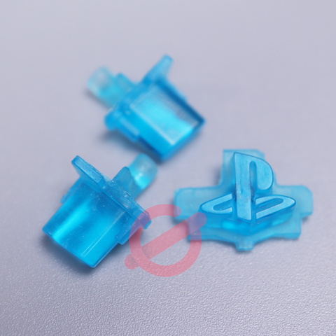 Black and light blue resin PS5 buttons